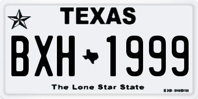 TX license plate BXH1999