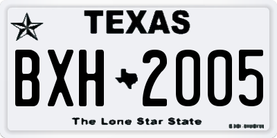 TX license plate BXH2005