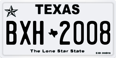 TX license plate BXH2008