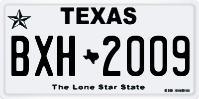 TX license plate BXH2009