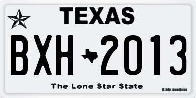 TX license plate BXH2013