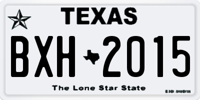 TX license plate BXH2015