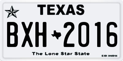TX license plate BXH2016