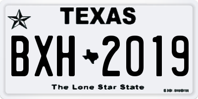 TX license plate BXH2019