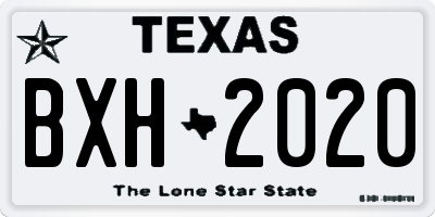 TX license plate BXH2020