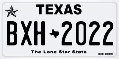 TX license plate BXH2022