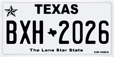 TX license plate BXH2026
