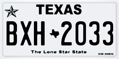TX license plate BXH2033