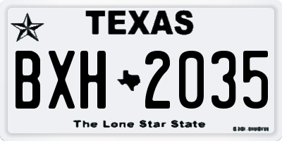 TX license plate BXH2035