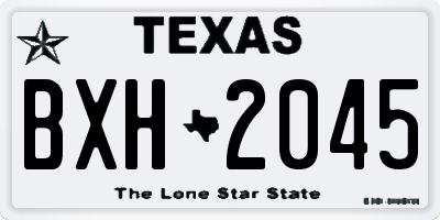 TX license plate BXH2045