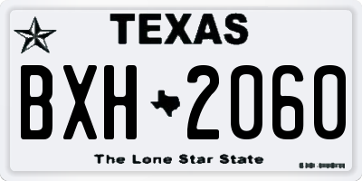 TX license plate BXH2060