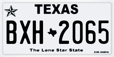 TX license plate BXH2065