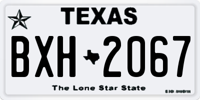 TX license plate BXH2067