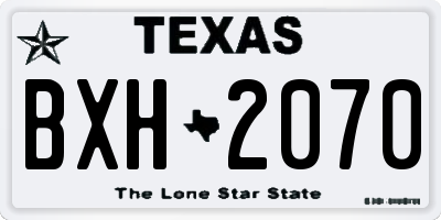 TX license plate BXH2070