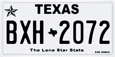 TX license plate BXH2072