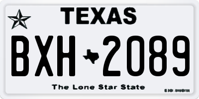 TX license plate BXH2089