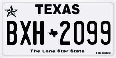 TX license plate BXH2099