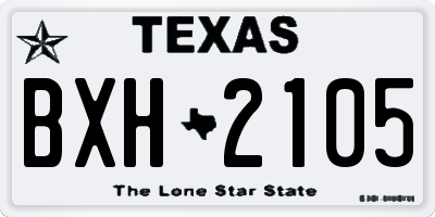 TX license plate BXH2105
