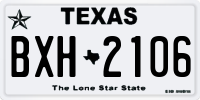 TX license plate BXH2106