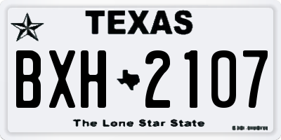 TX license plate BXH2107