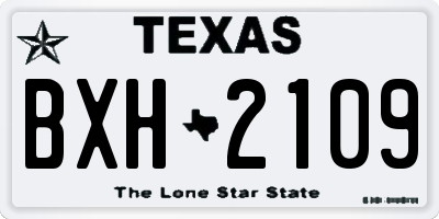 TX license plate BXH2109