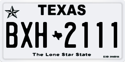 TX license plate BXH2111