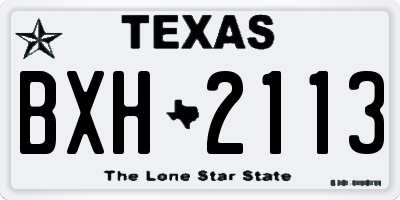 TX license plate BXH2113