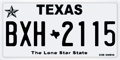 TX license plate BXH2115