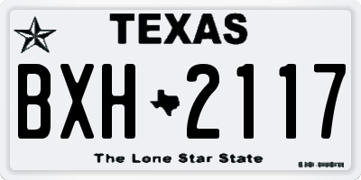 TX license plate BXH2117