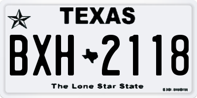 TX license plate BXH2118
