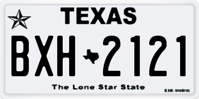 TX license plate BXH2121