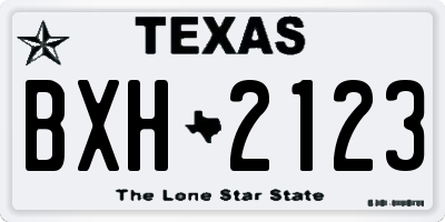 TX license plate BXH2123