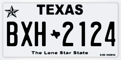 TX license plate BXH2124