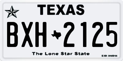 TX license plate BXH2125