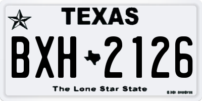 TX license plate BXH2126