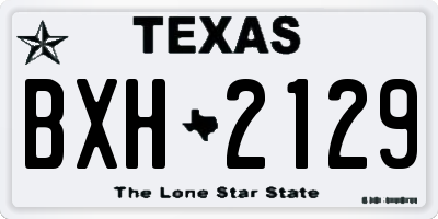 TX license plate BXH2129
