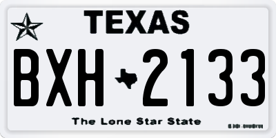 TX license plate BXH2133