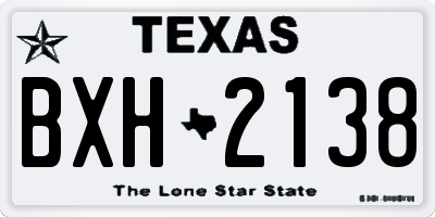 TX license plate BXH2138