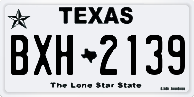 TX license plate BXH2139