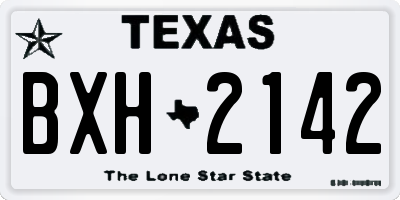 TX license plate BXH2142