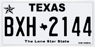 TX license plate BXH2144