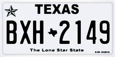 TX license plate BXH2149