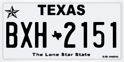 TX license plate BXH2151