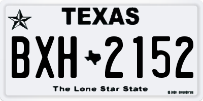 TX license plate BXH2152