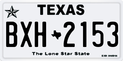 TX license plate BXH2153