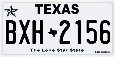 TX license plate BXH2156