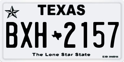 TX license plate BXH2157