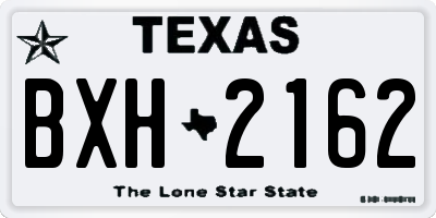TX license plate BXH2162