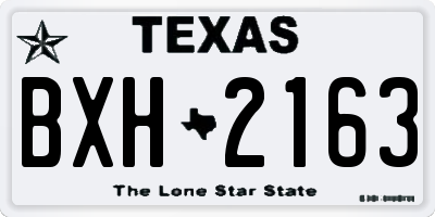 TX license plate BXH2163