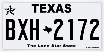 TX license plate BXH2172